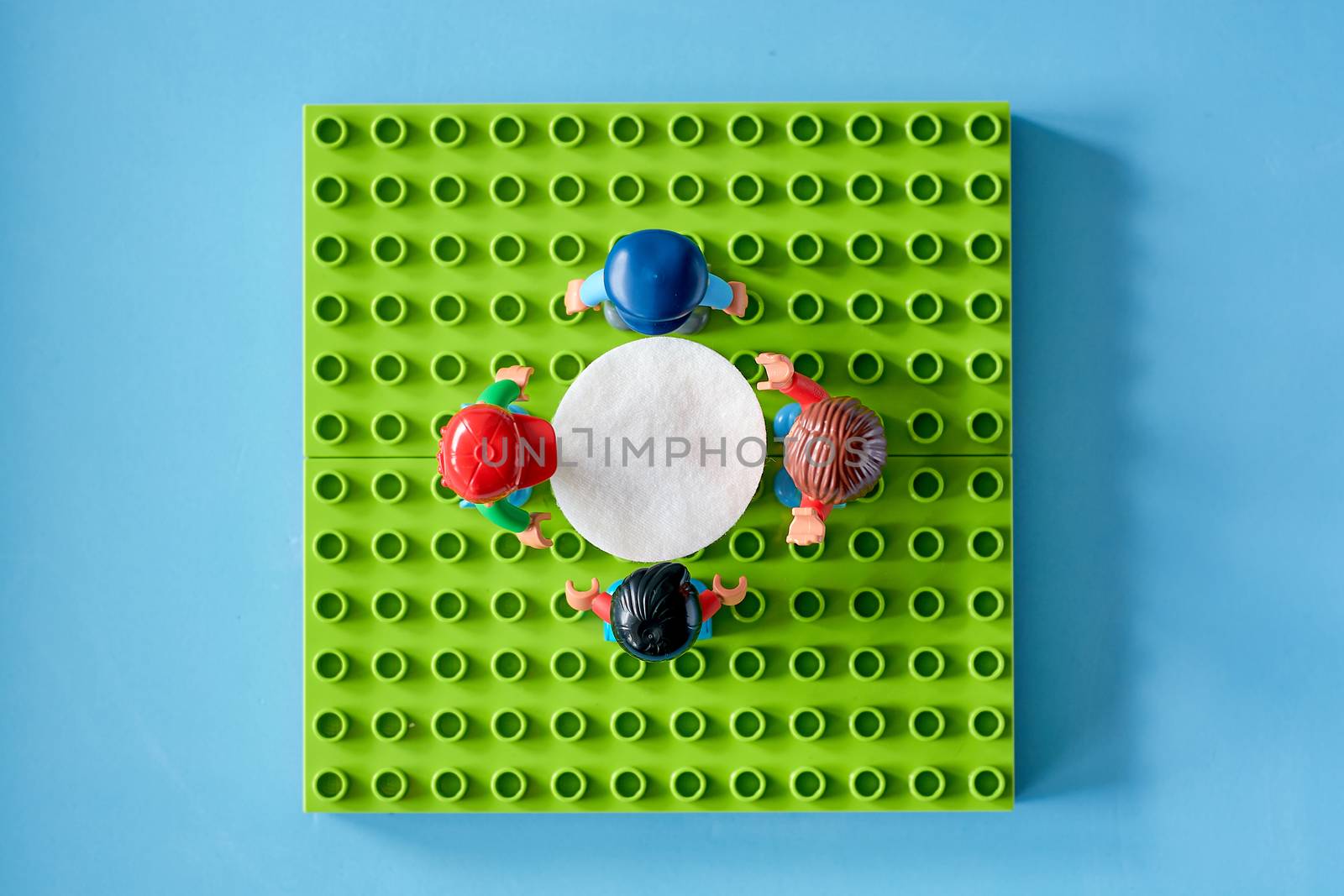 Lego people around the table, combine from different set. by nixrenas