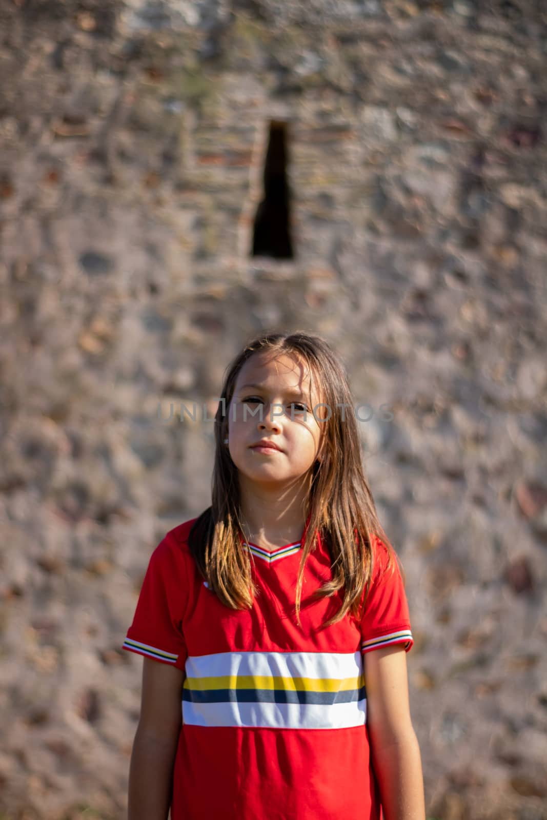 Portrait of little girl posing smiling