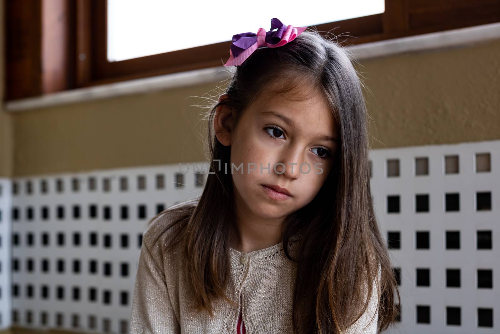 Portrait of little girl posing smiling