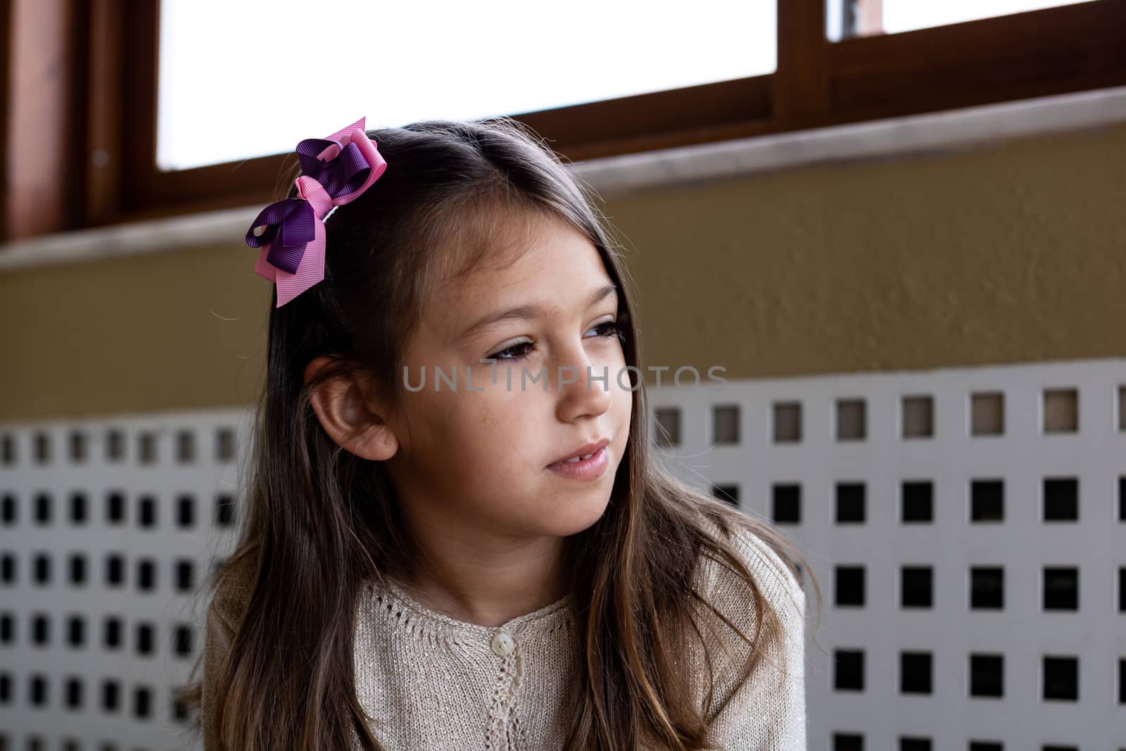 Portrait of little girl posing smiling