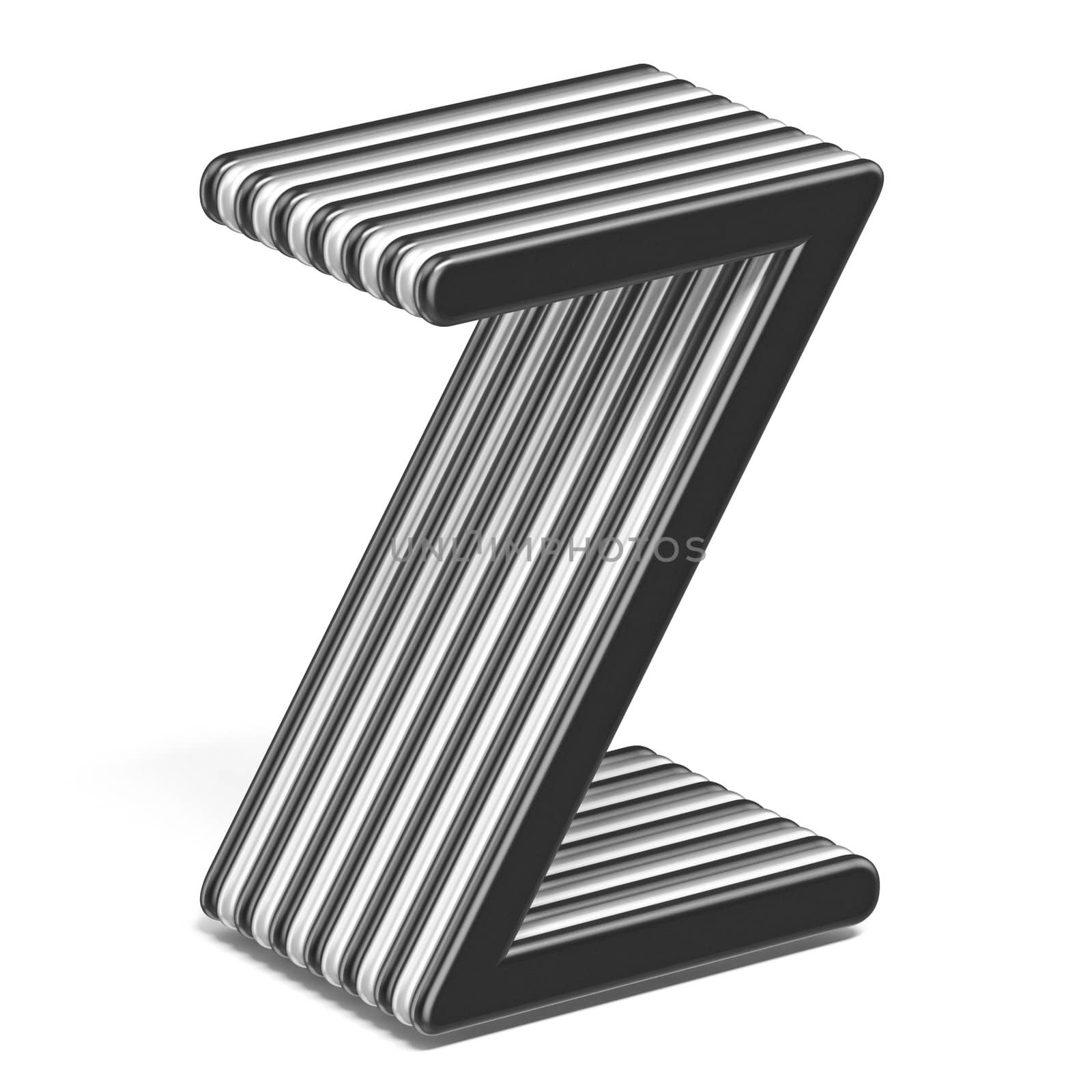 Black and white layered font Letter Z 3D by djmilic