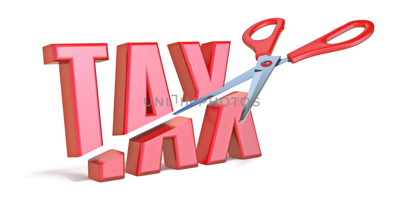 Scissors cutting word TAX 3D by djmilic