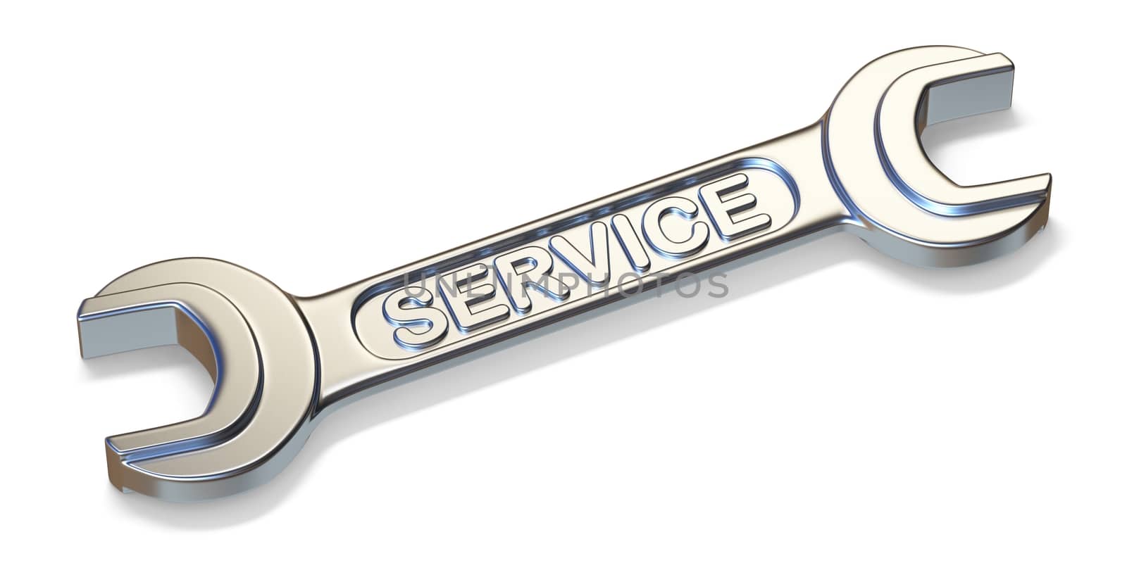 Service wrench tool 3D render illustration isolated on white background