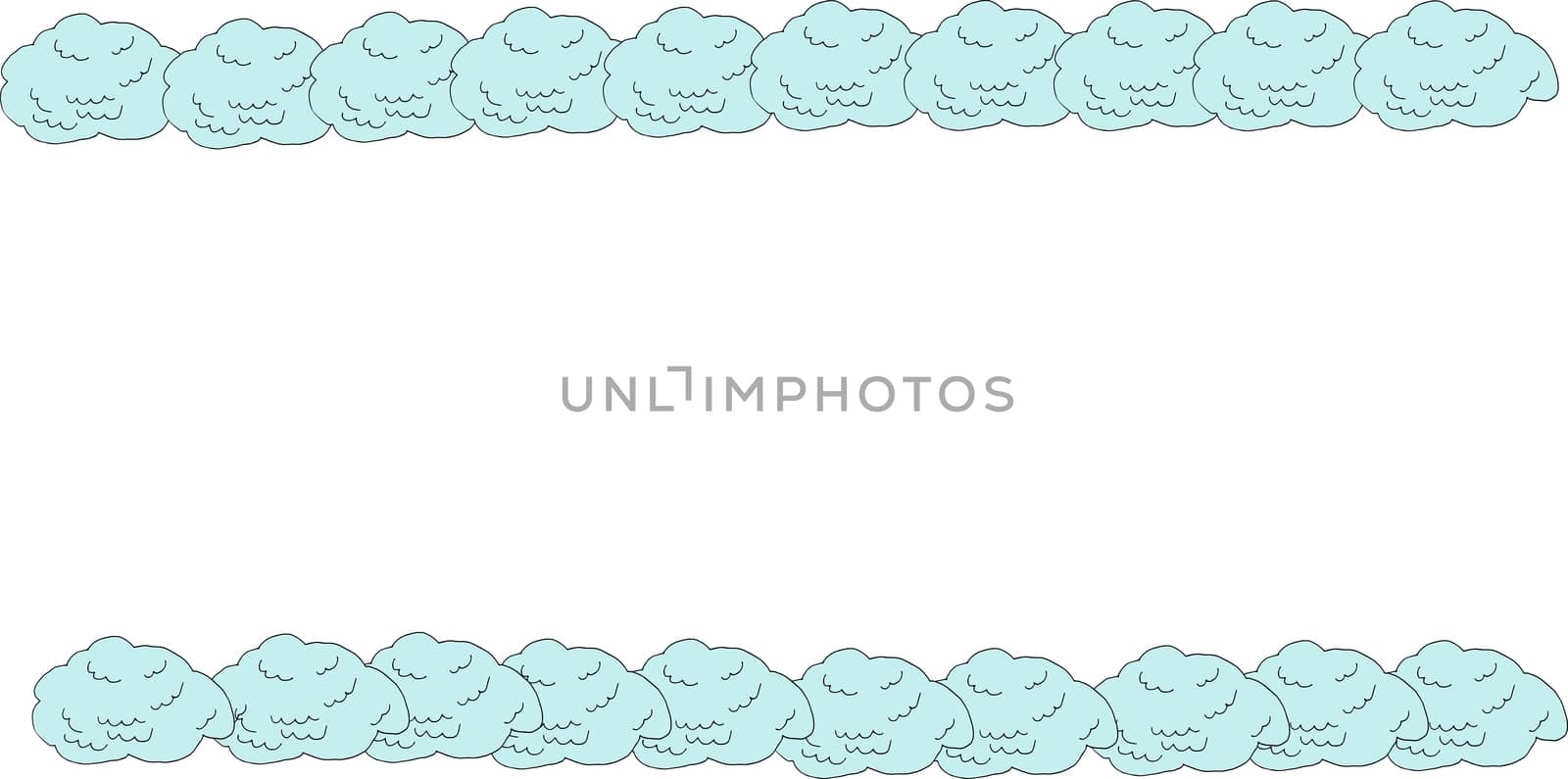 Cloud on white isolated background. Stylish design with flat poster, leaflets, postcards, web banners. Doodle cartoon style by claire_lucia