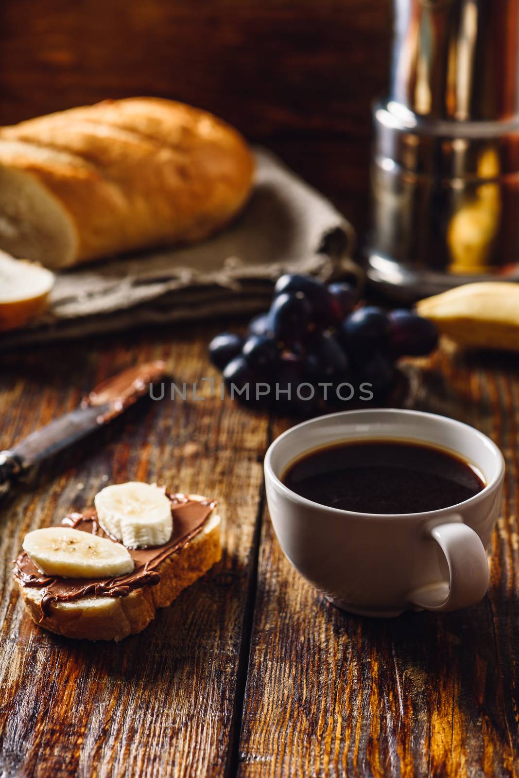 Breakfast with Fruit Sandwich and Coffee. by Seva_blsv