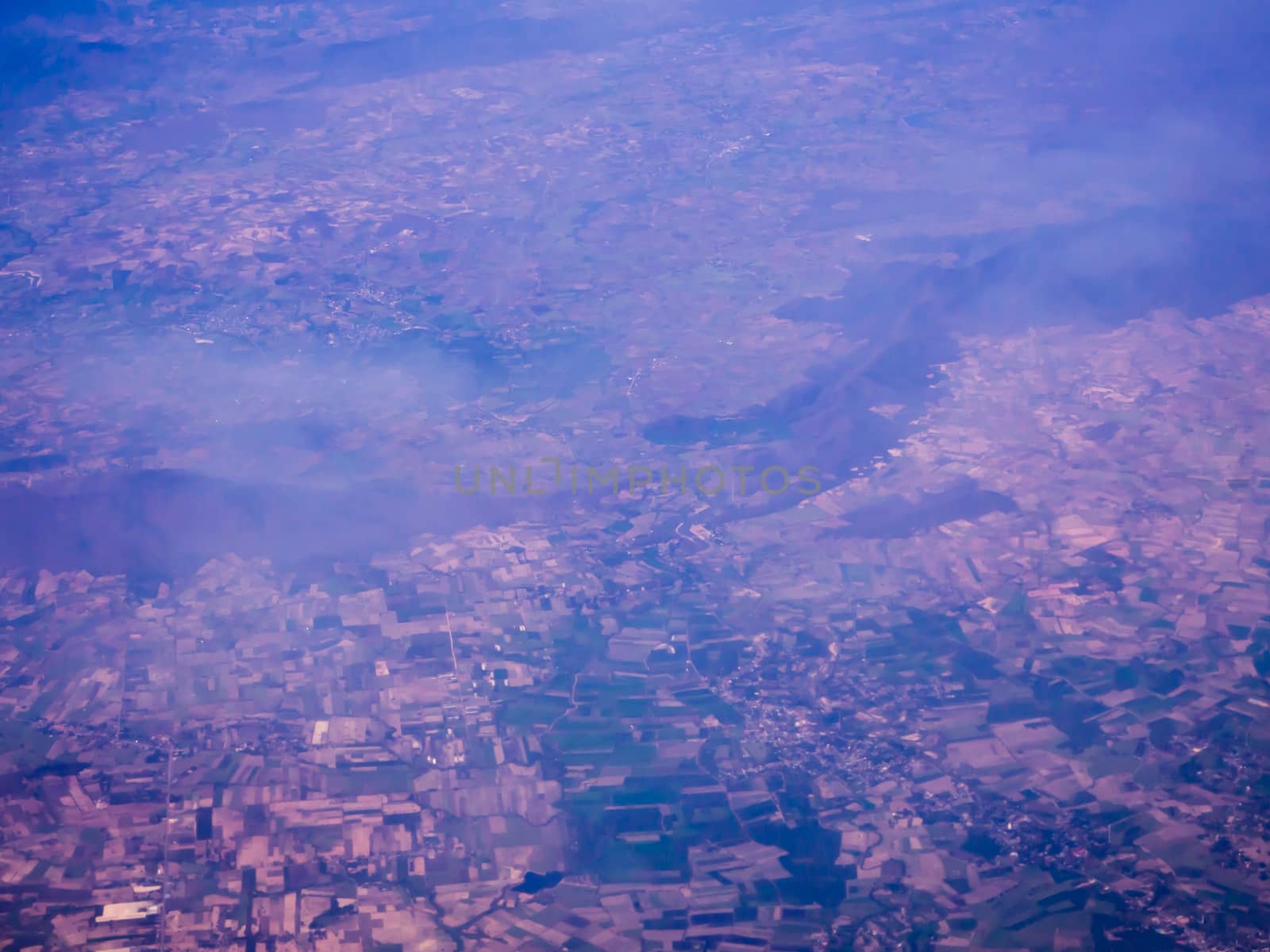 Aerial view of city at sunrise from sky.bird eye view by shutterbird