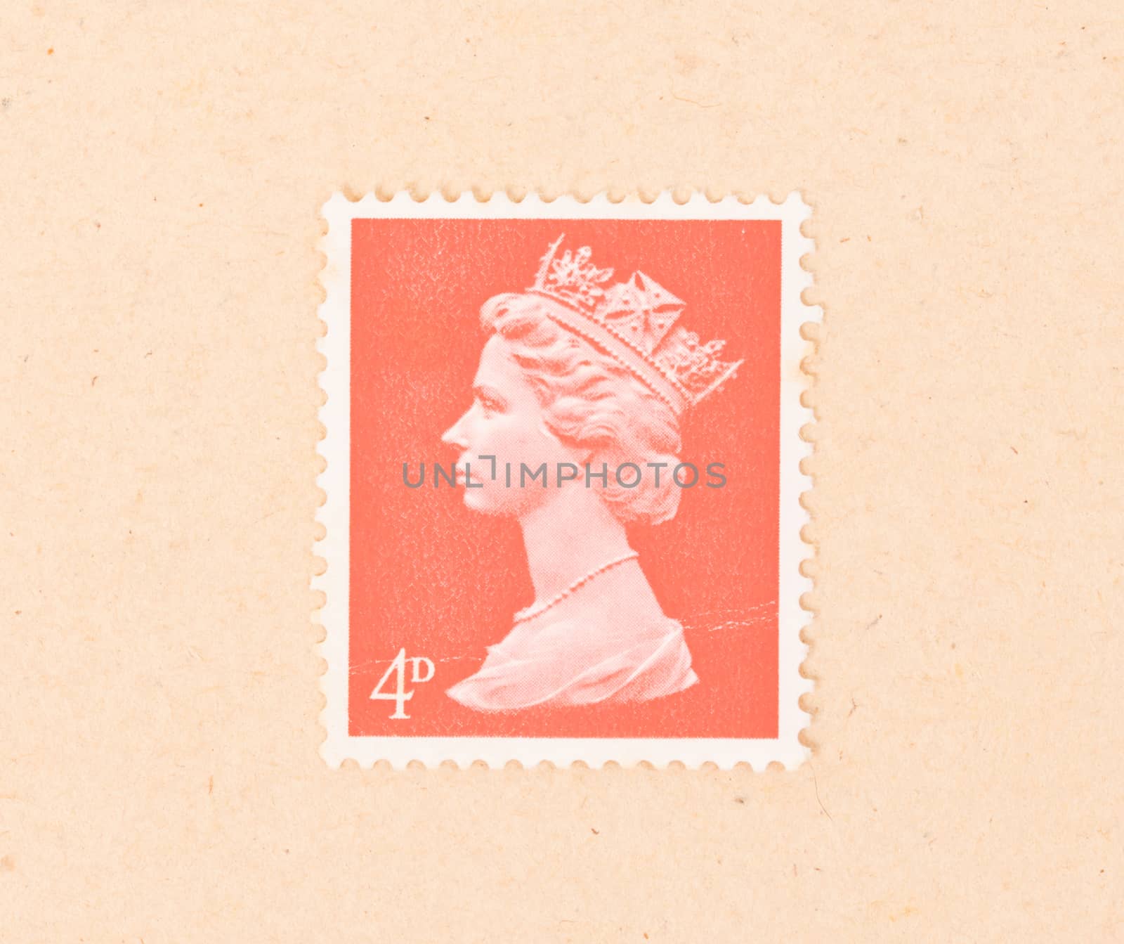 UNITED KINGDOM - CIRCA 1960: A stamp printed in the United Kingdom shows queen Elizabeth, circa 1960