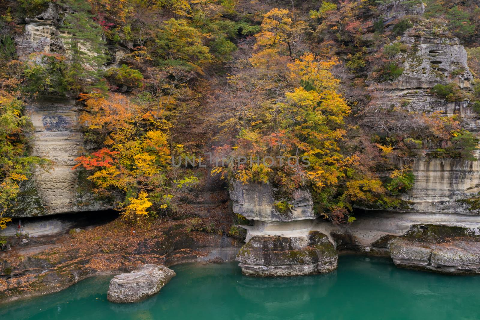 To no Hetsuri Cliff river and canyon Fukushima Japan