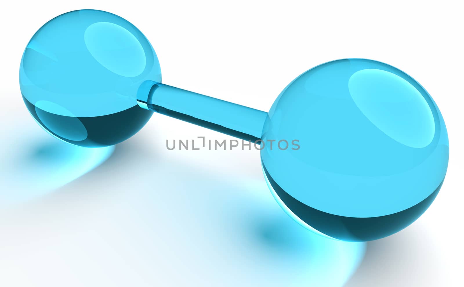 O2 (Oxygen) molecule, 3D glassy model. by red2000