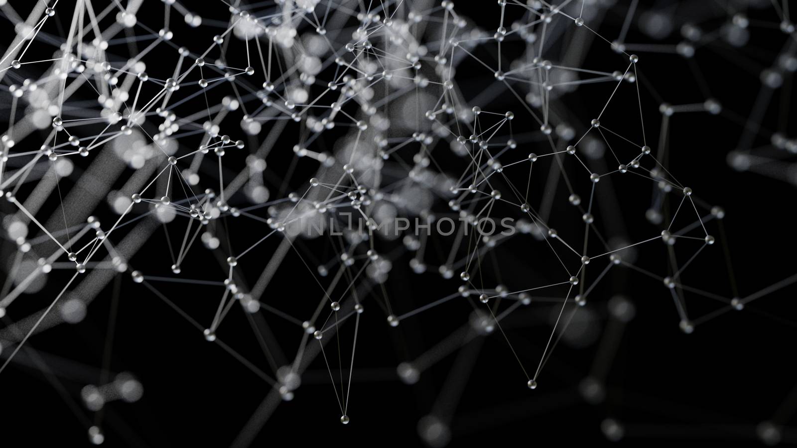 Abstract technology background futuristic network, plexus background. 3D illustration