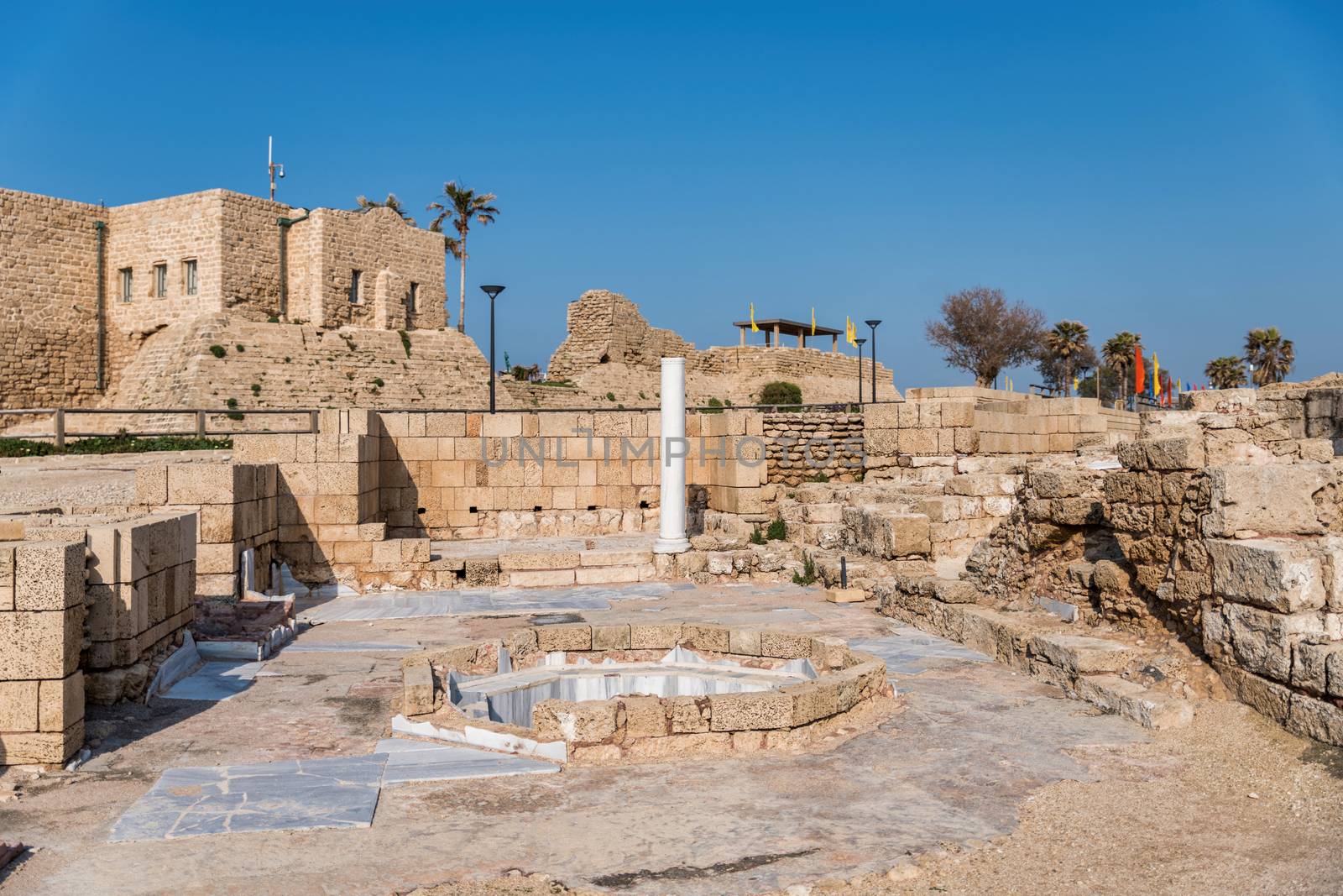 Ruins of antique Caesarea in israel