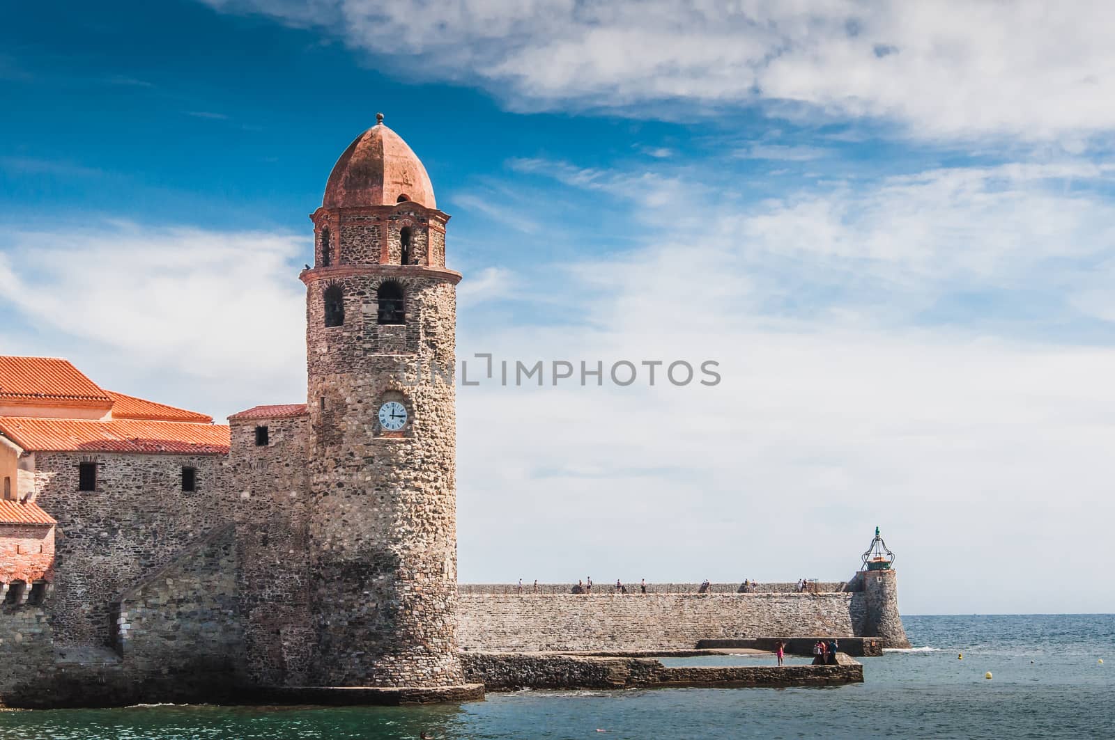 Church of Our Lady of the Angels in Collioure, on the shores of the Mediterranean Sea, Pyrénées-Orientales, France