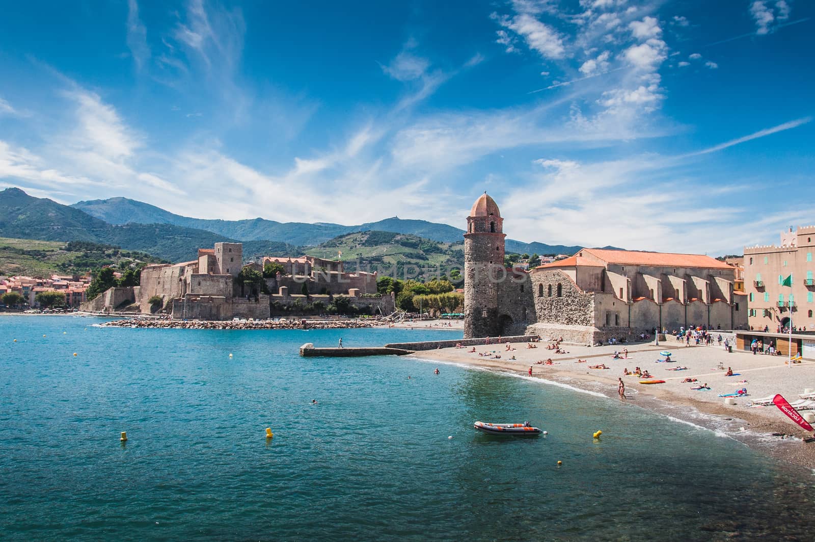 Church of Our Lady of the Angels in Collioure, on the shores of the Mediterranean Sea, Pyrénées-Orientales, France