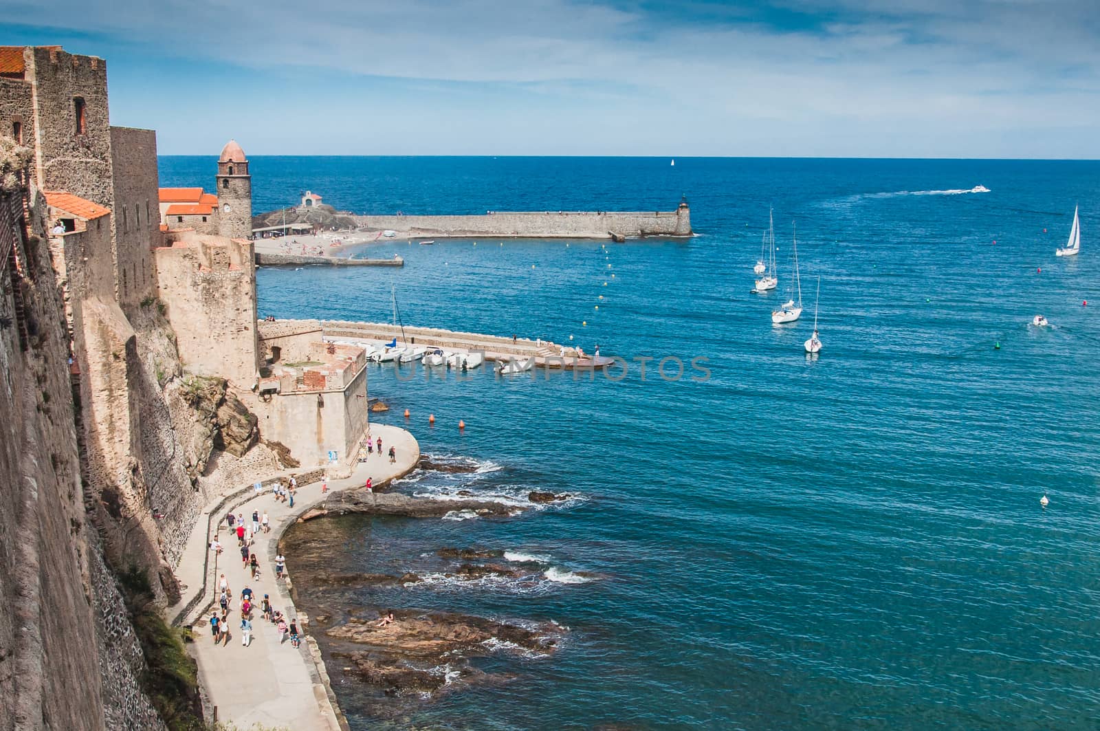 Church of Our Lady of the Angels in Collioure, on the shores of the Mediterranean Sea, Pyrénées-Orientales, France
