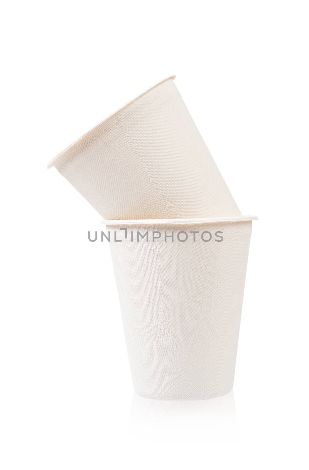 Biodegradable glass make from nature isolated on white background, Save clipping path.