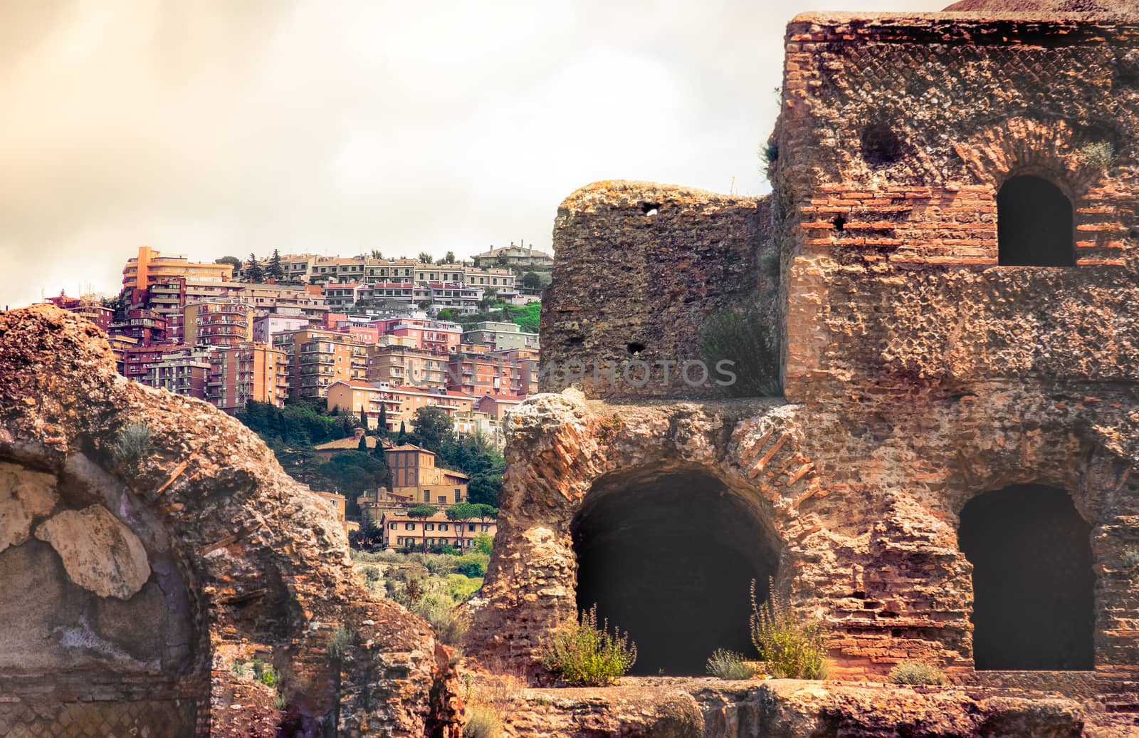 italian archaeology cityscape of Tivoli town in Rome - Lazio - Italy by LucaLorenzelli