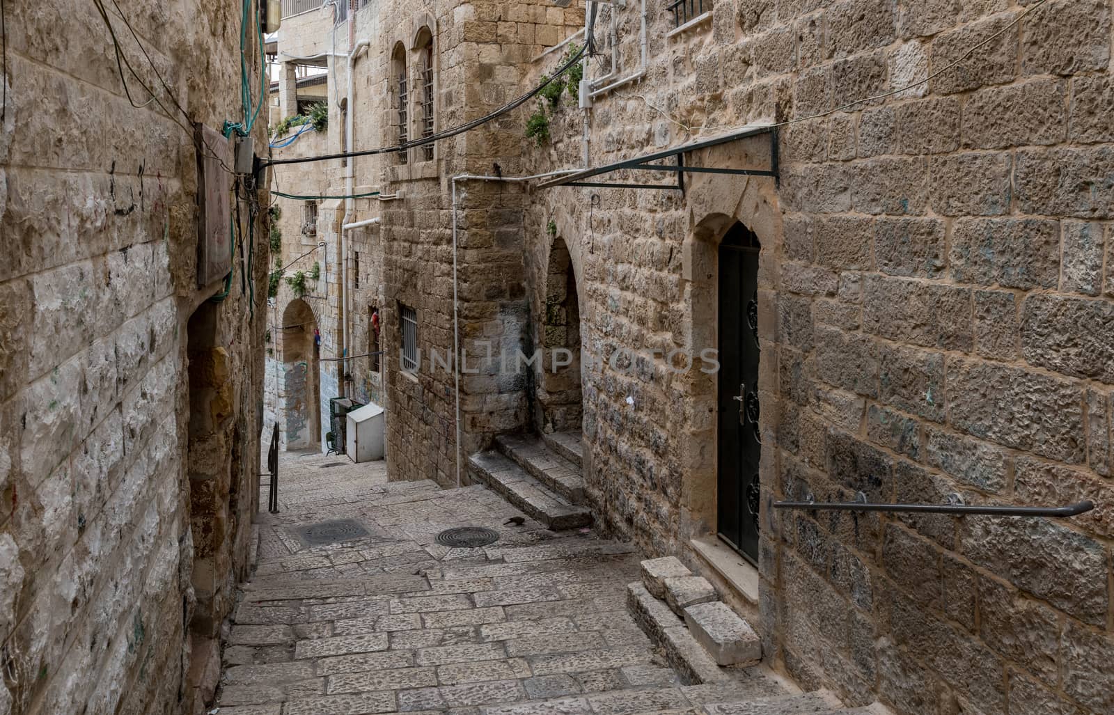 old street in the old city of jerusalem in israel