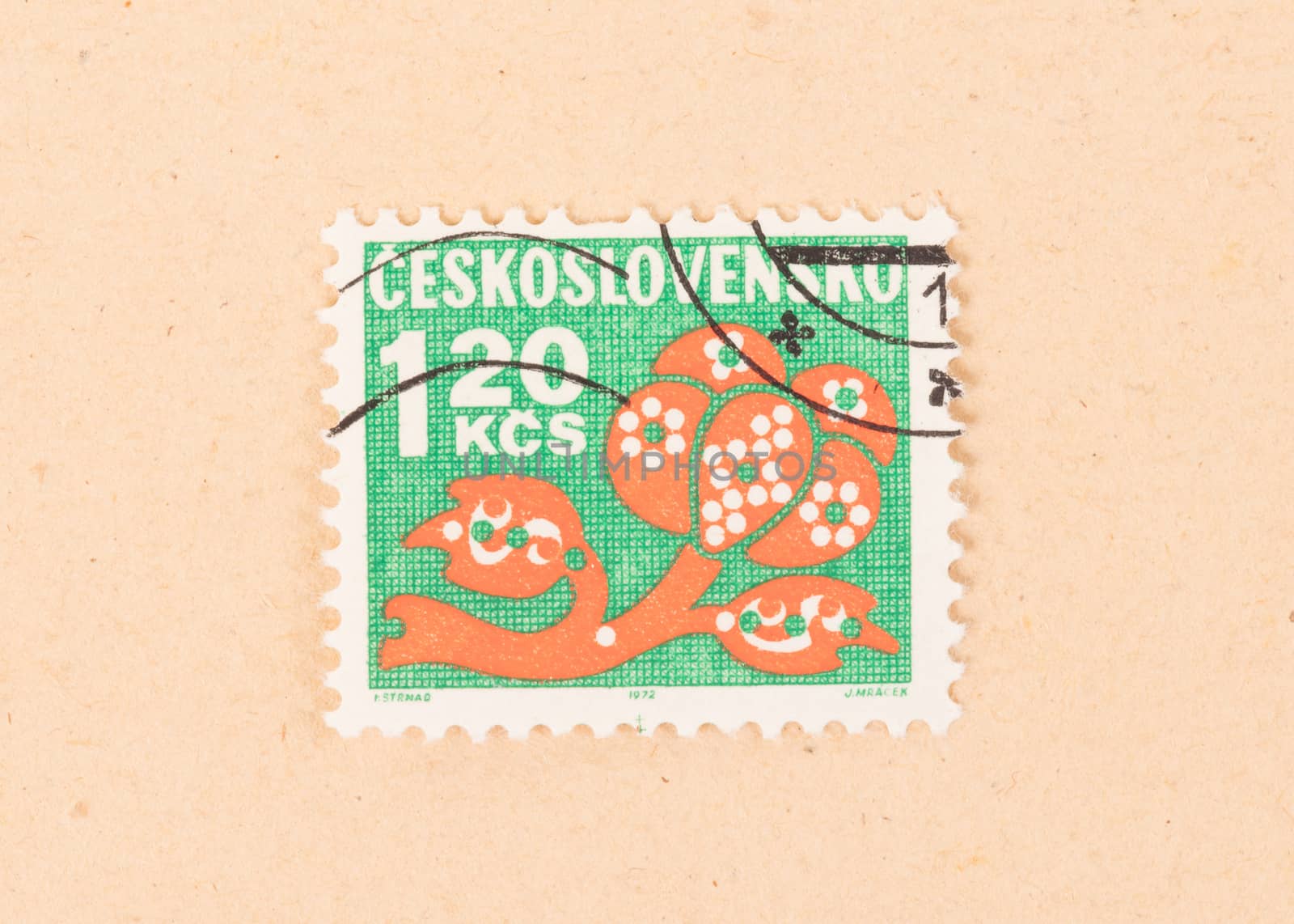 Czechoslovakia - CIRCA 1970: A stamp printed in Czechoslovakia shows it's value, circa 1970