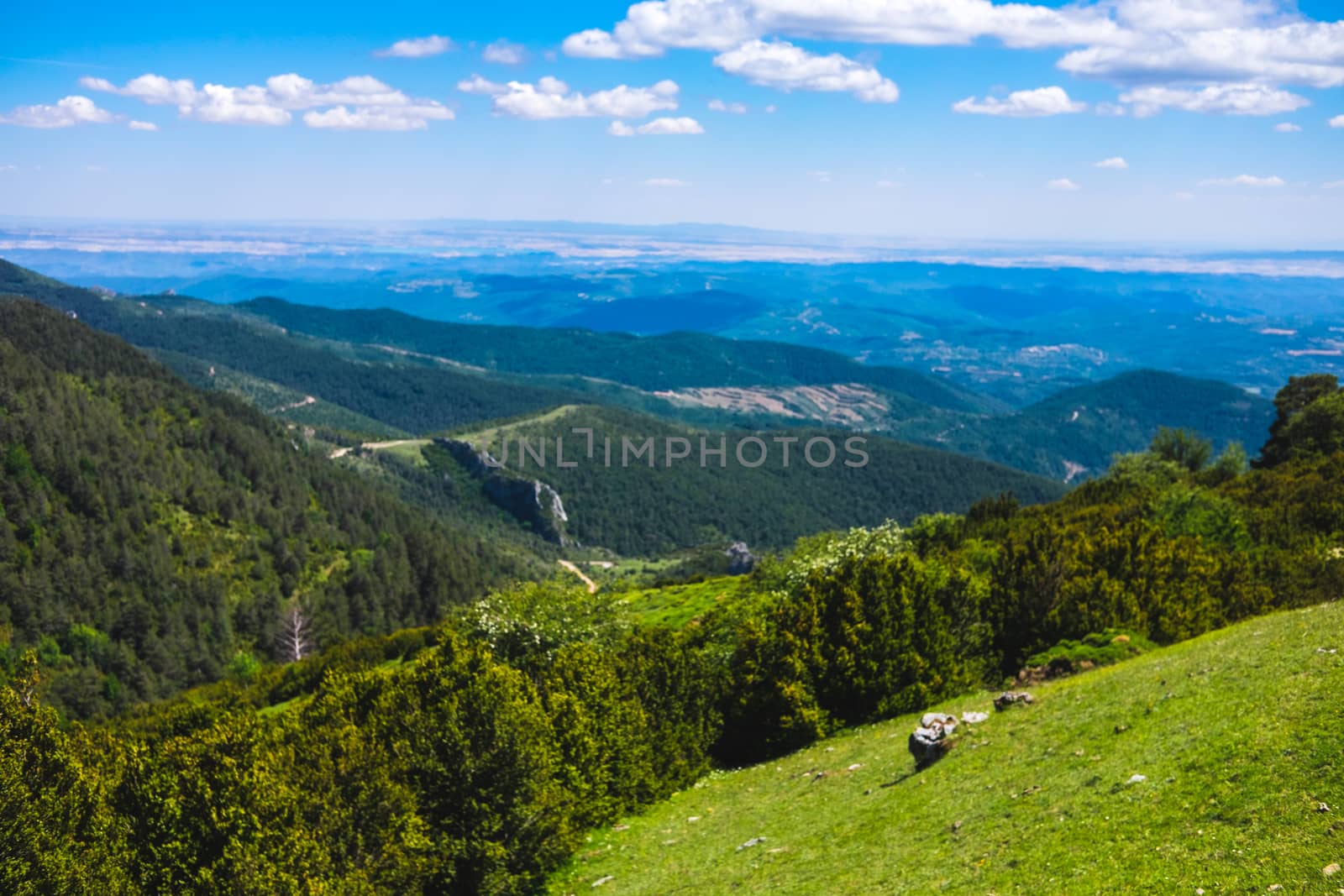 Green fields, mountains and beautiful valeys from this nice point of view in Santo Domingo, Longas, Spain