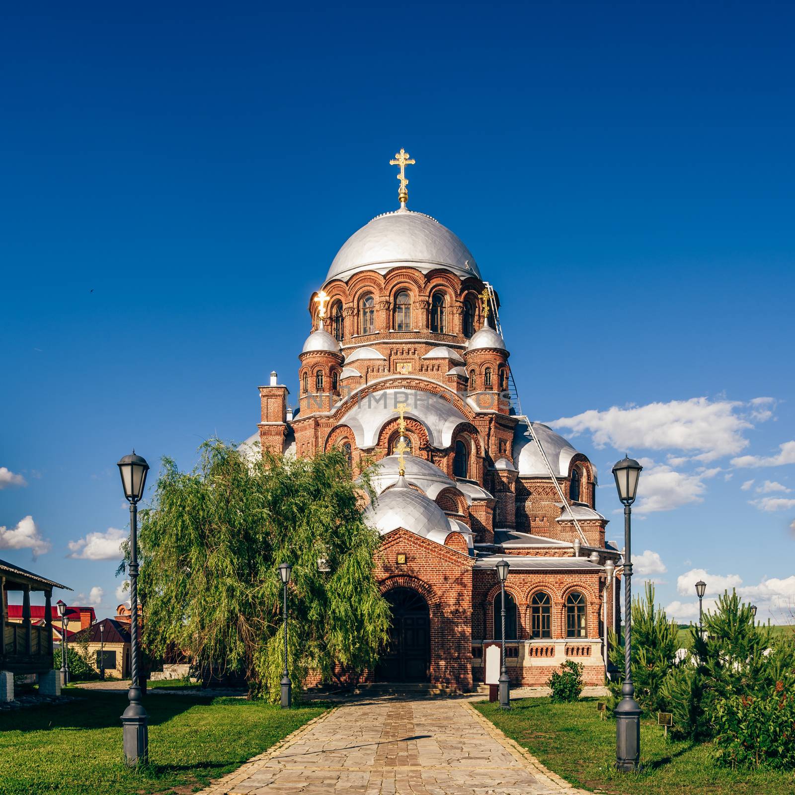 Church of the Theotokos Joy of All Who Sorrow at the Ioanno-Predtechensky Monastery in City-Island Sviyazhsk, Russia.