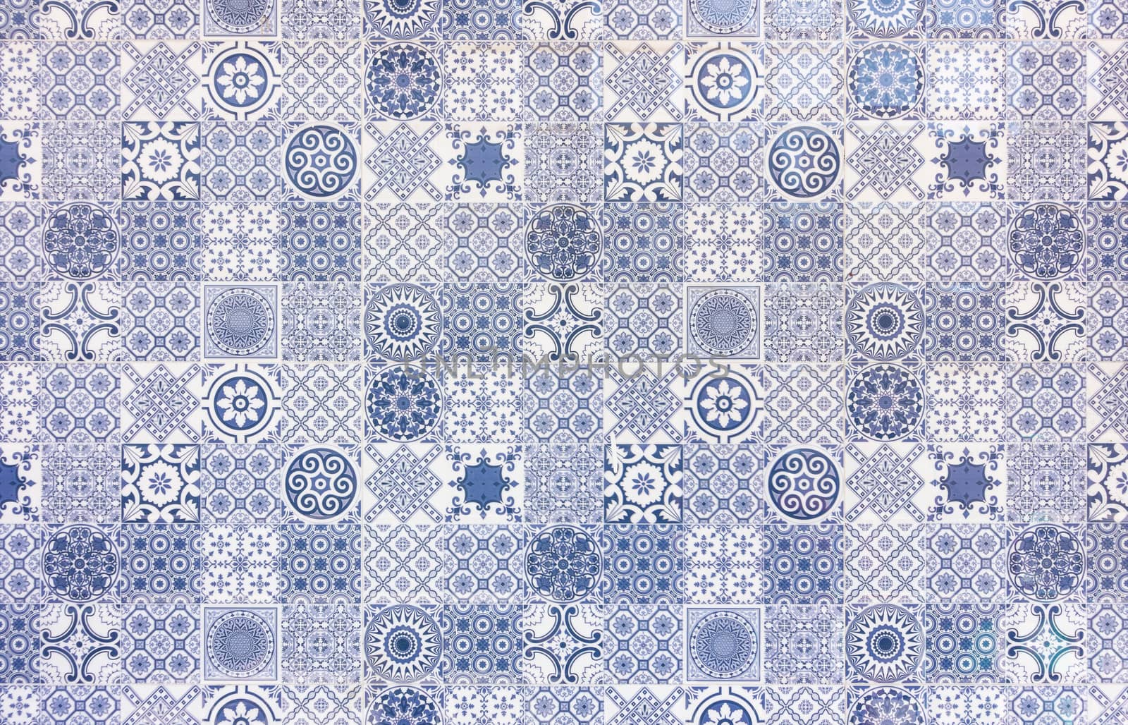 White and blue azulejos texture by dutourdumonde