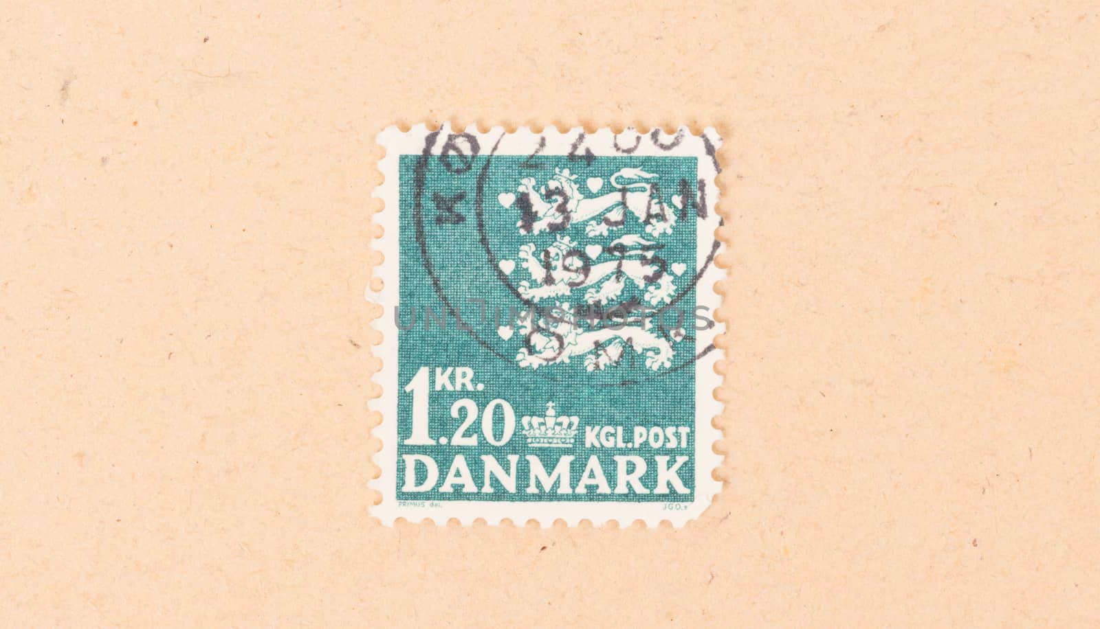 DENMARK - CIRCA 1980: A stamp printed in Denmark shows it's valu by michaklootwijk