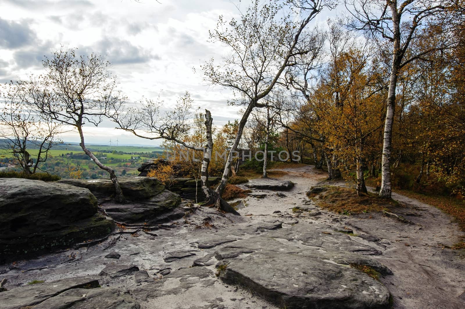 Autumn landscape - rocks, forests - all beautifully colored