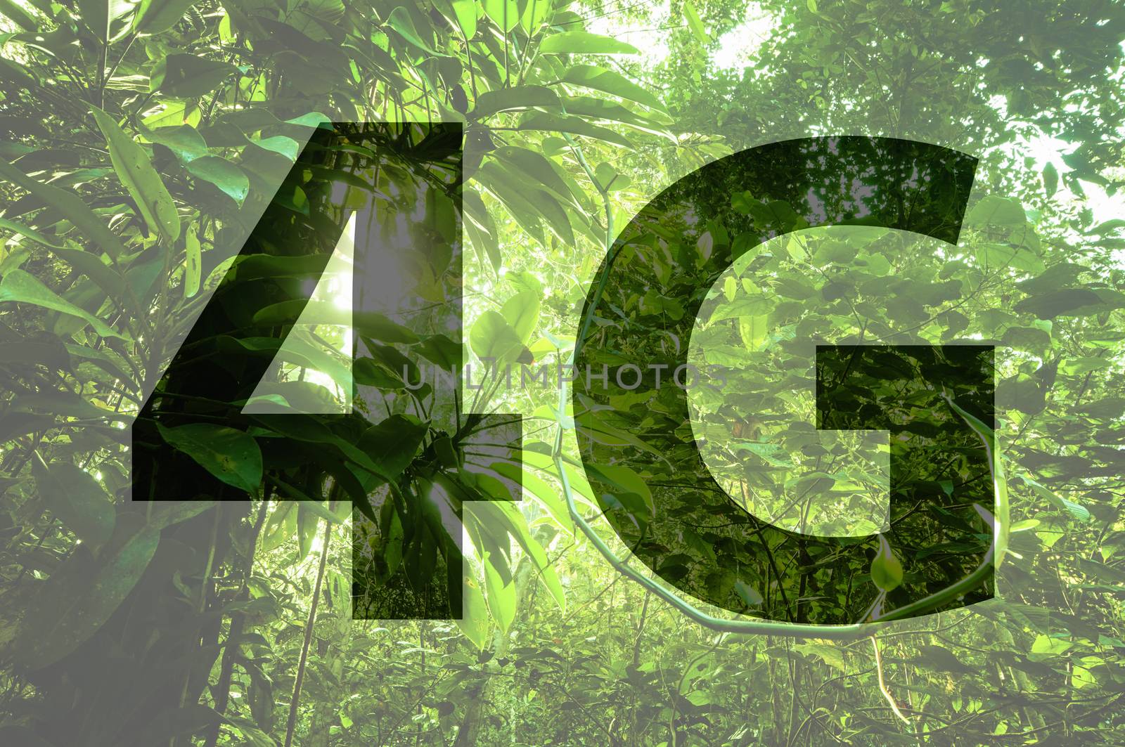 4G text on forest background. by szefei