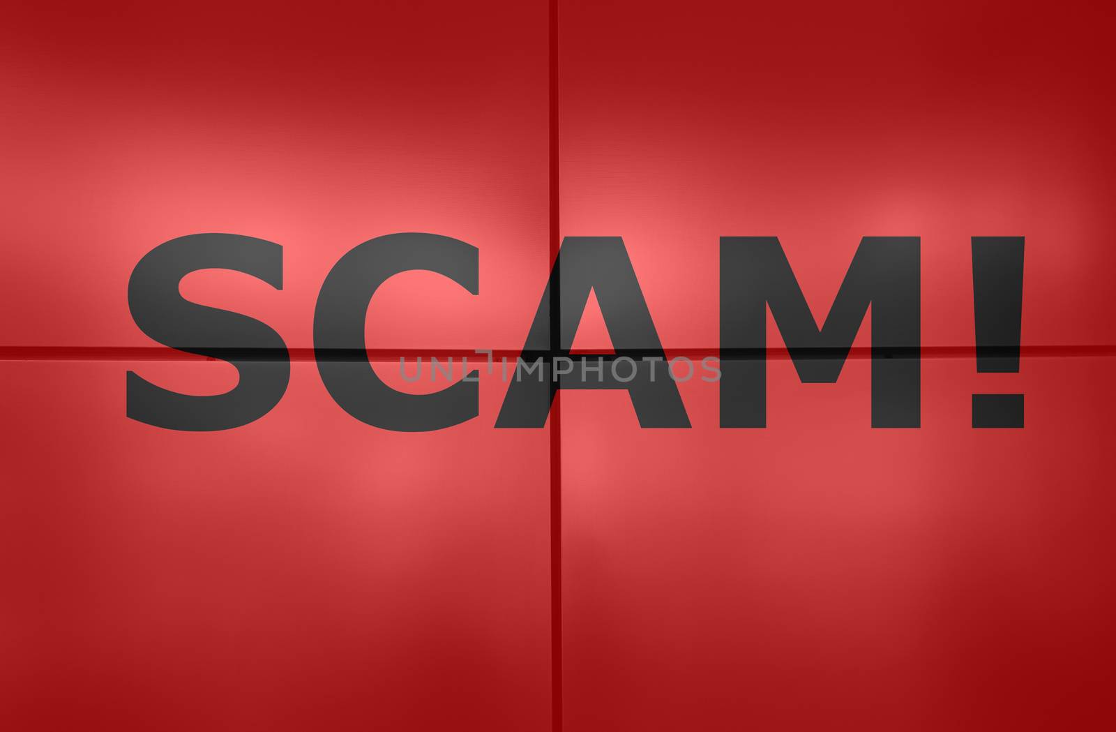 Scam text on red background. by szefei