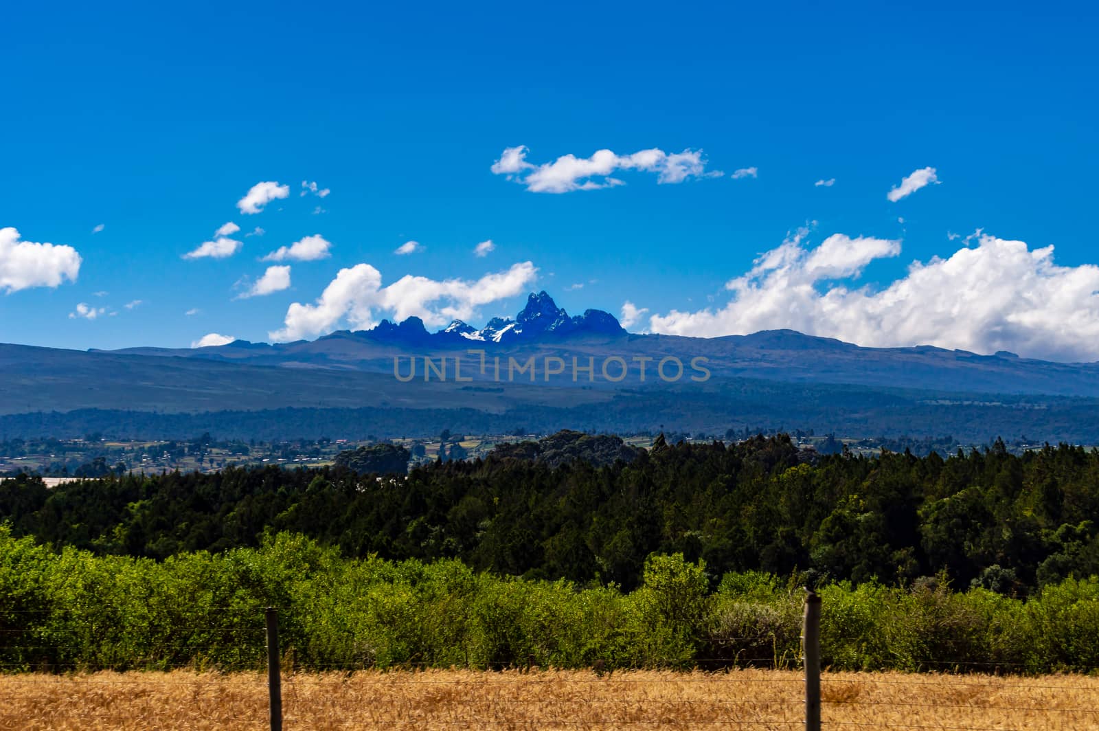 Panorama of Mount Kenya, second highest mountain in Africa