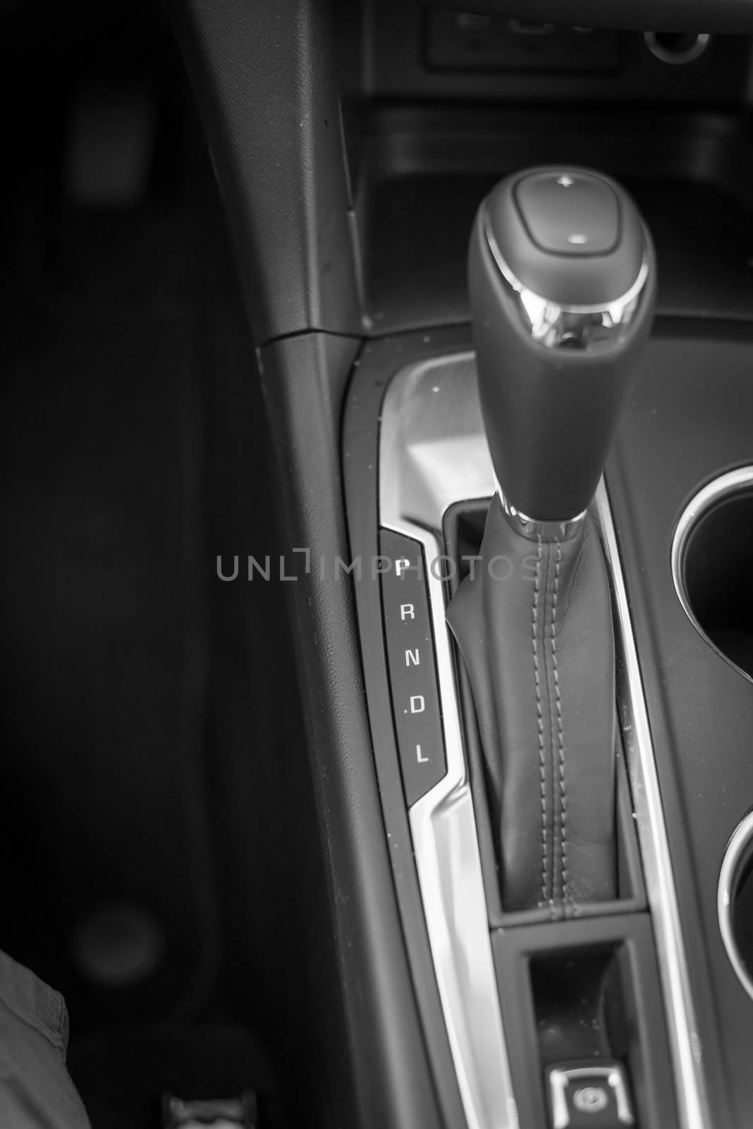 Filtered image automatic transmission in P mode inside modern car by trongnguyen