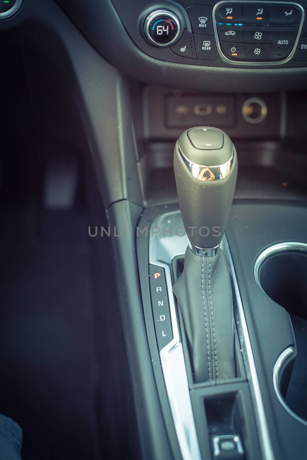 Automatic transmission in P mode inside modern car by trongnguyen
