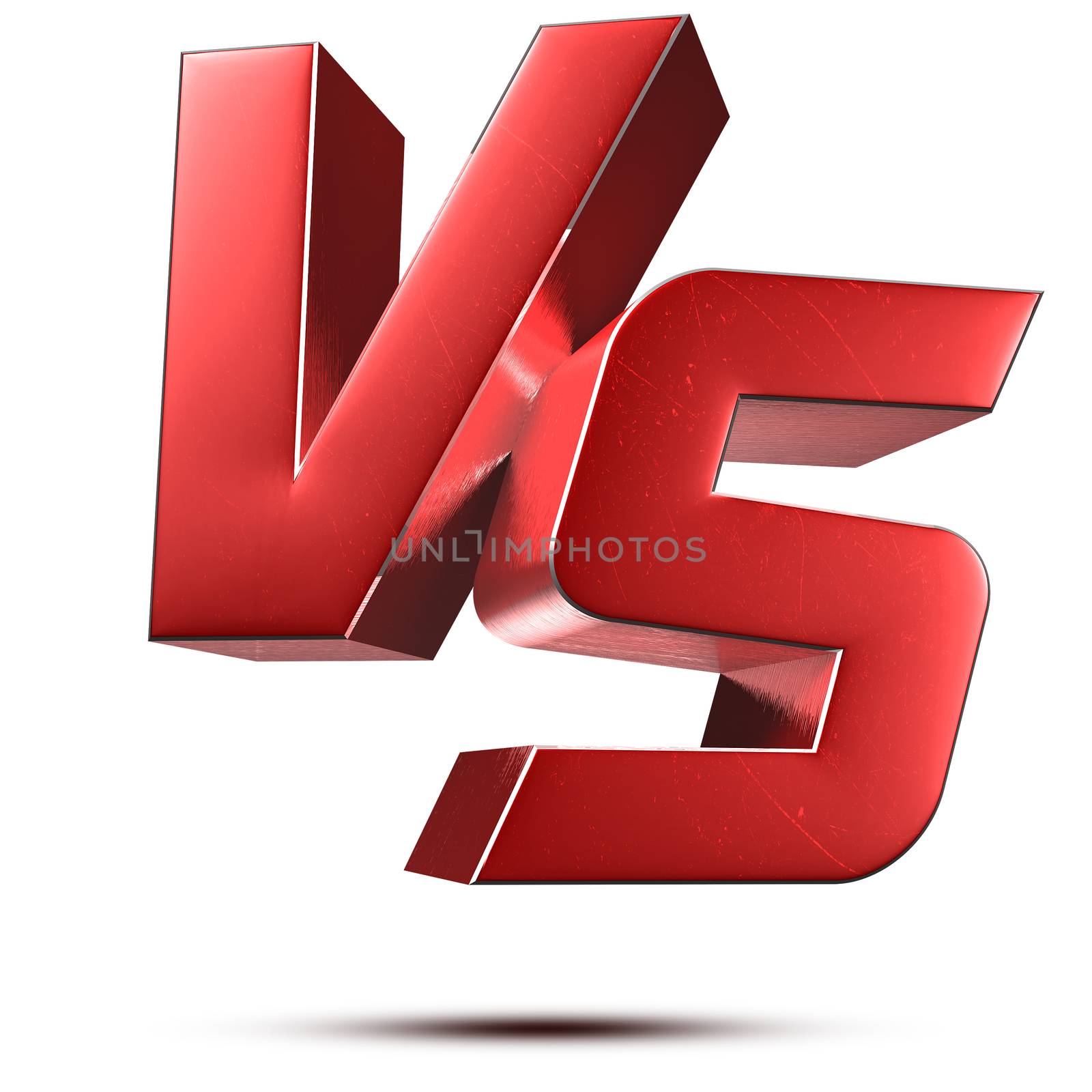 VS 3d rendering on white background.(with Clipping Path).