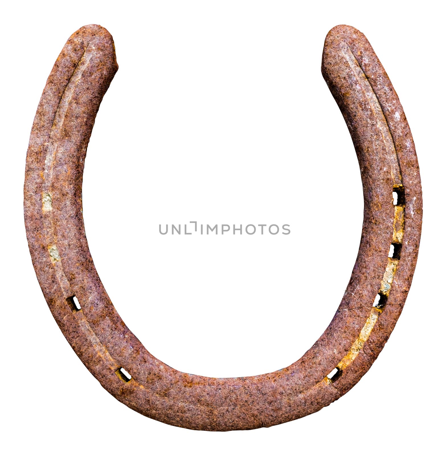 Isolated Lucky Rusty Horseshoe On A White Background