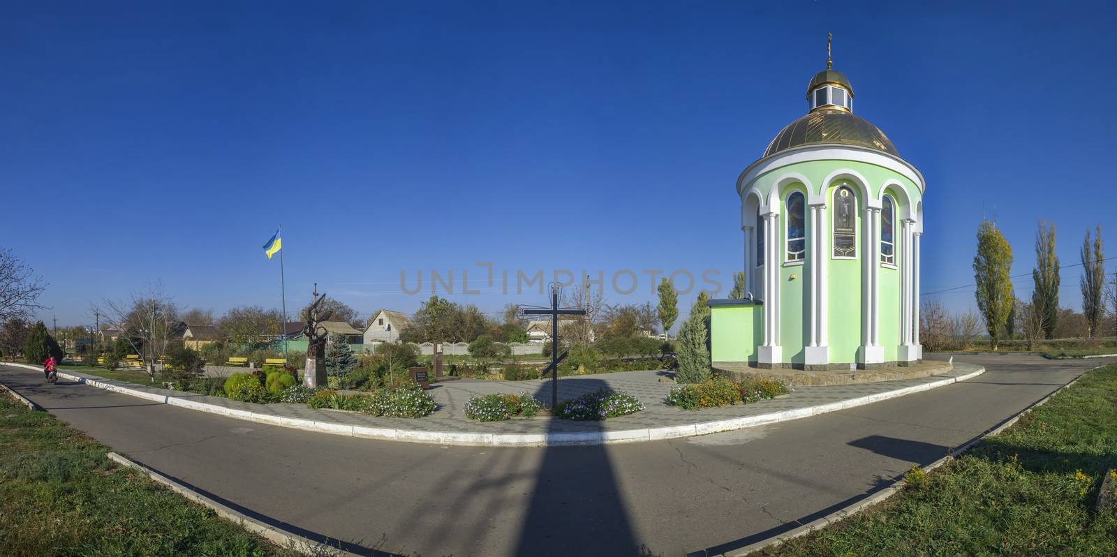 Dobroslav, Ukraine - 11.19.2018. Grieving angel Memorial dedicated to the victims of the Holodomor 1932-1933 in the Odessa region, Ukraine