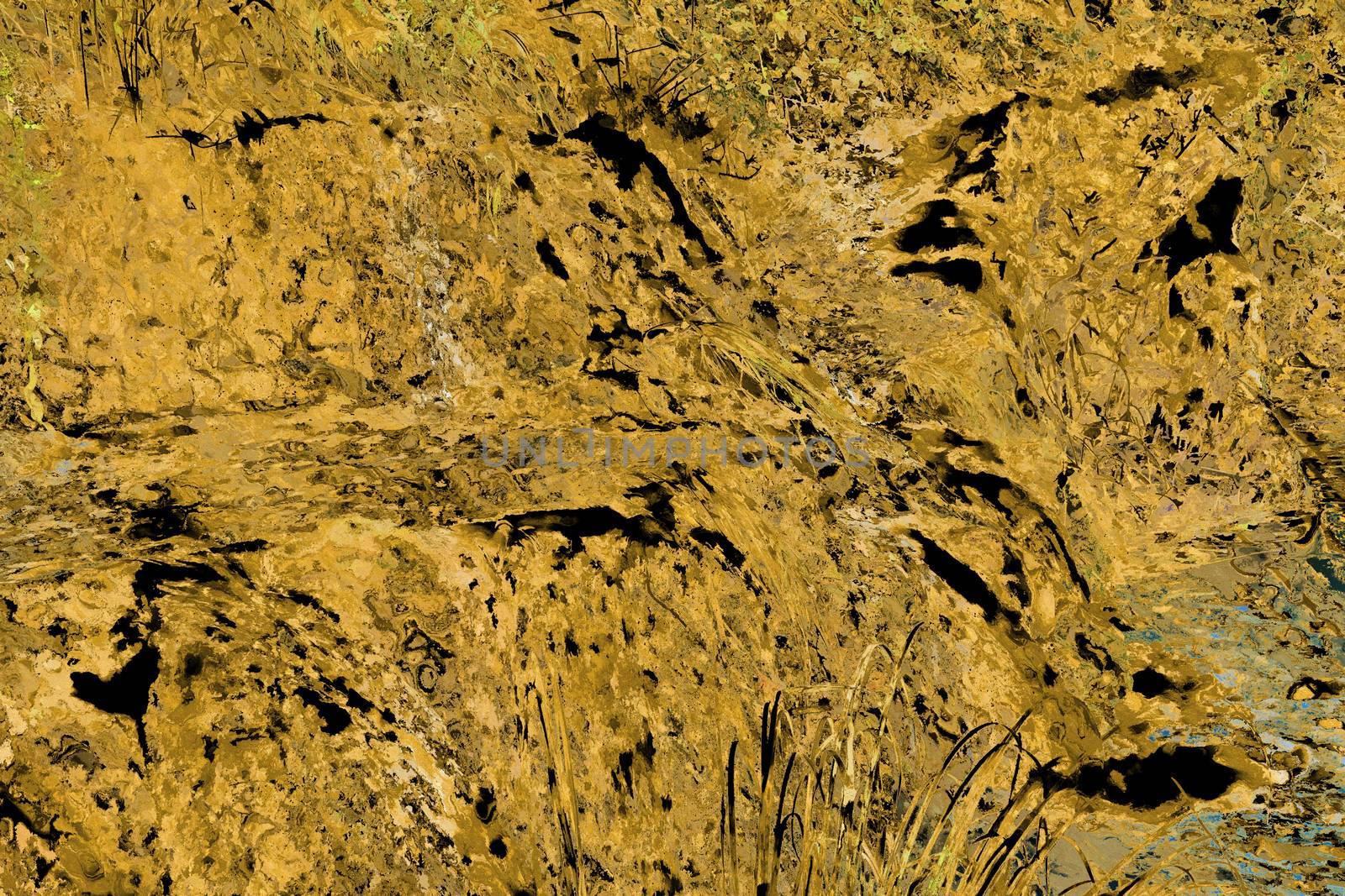 Closeup of rough yellow grunge rock background by ankarb