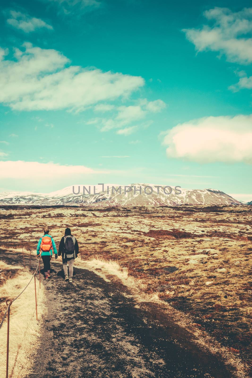 Two Women Hiking In Iceland by mrdoomits