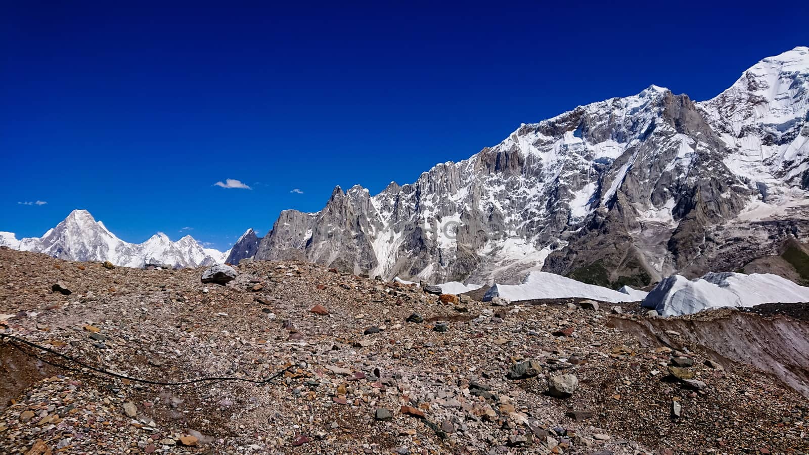 K2 and Broad Peak from Concordia in the Karakorum Mountains Pakistan by Volcanic