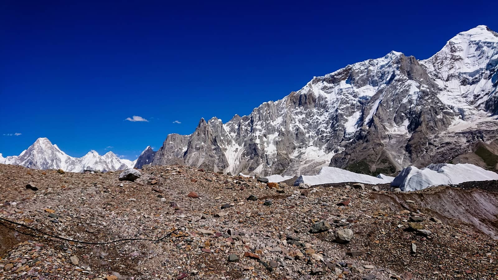 K2 and Broad Peak from Concordia in the Karakorum Mountains Pakistan by Volcanic