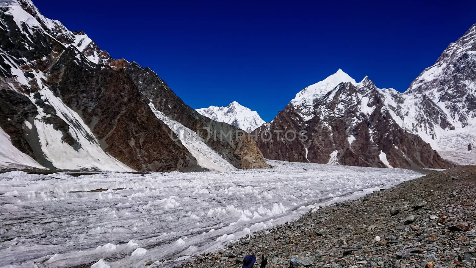 K2 and Broad Peak from Concordia in the Karakorum Mountains Pakistan by Volcanic