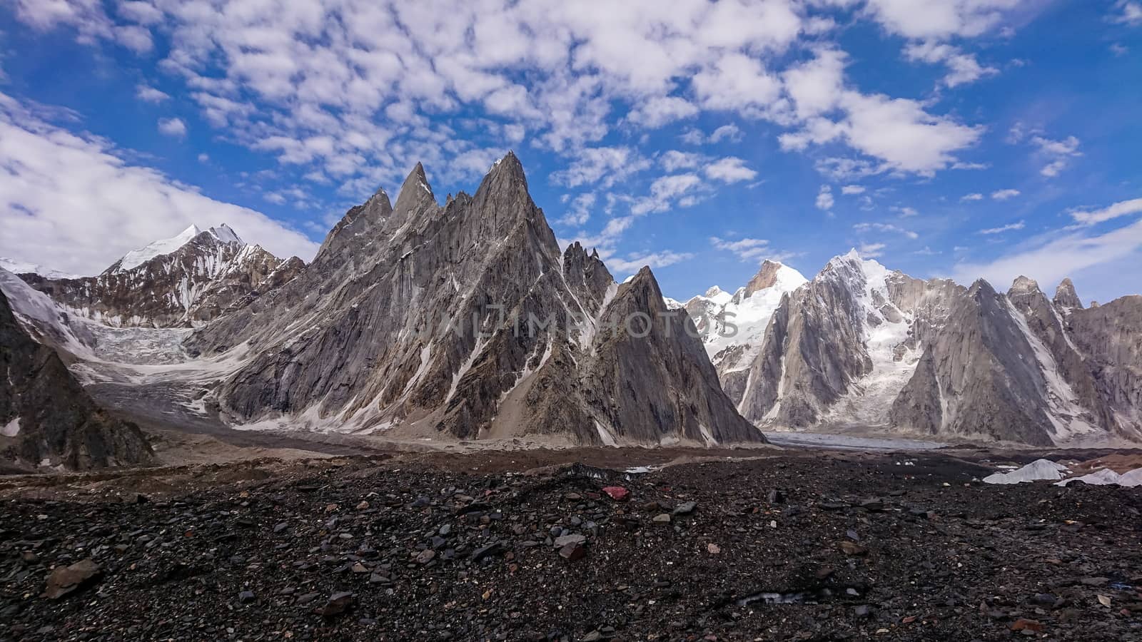 Gasherbrum mountain massif and Mitre peak, K2 trek, Gilgit Baltistan, Pakistan by Volcanic