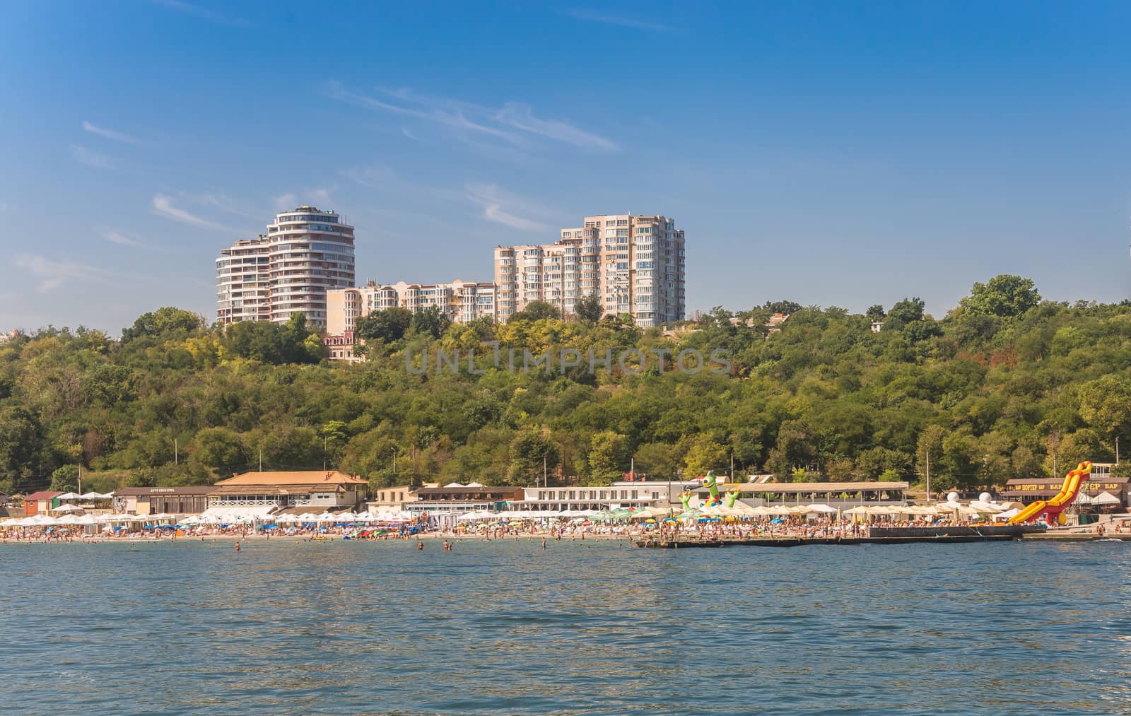 Odessa, Ukraine - 08.28.2018. Langeron beach in Odessa, Ukraine, in a sunny summer day