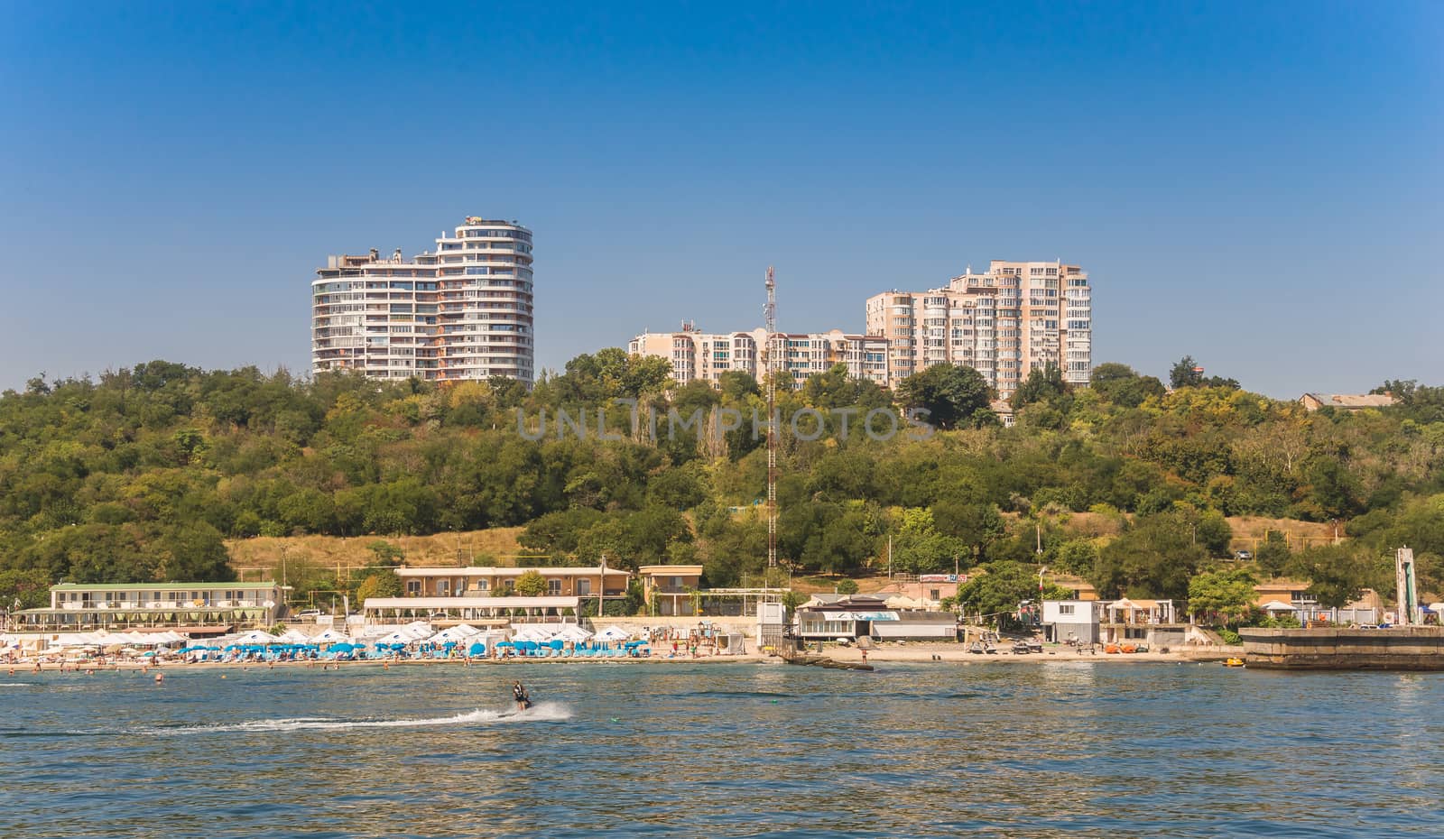 Odessa, Ukraine - 08.28.2018. Langeron beach in Odessa, Ukraine, in a sunny summer day