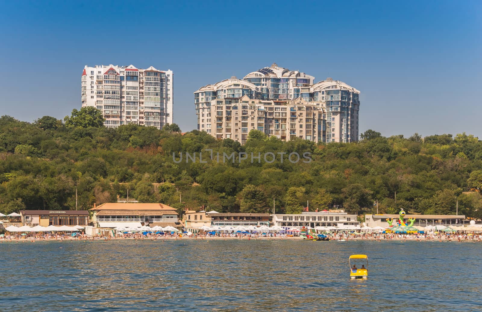 Odessa, Ukraine - 08.28.2018. Langeron beach in Odessa, Ukraine, in a sunny summer day