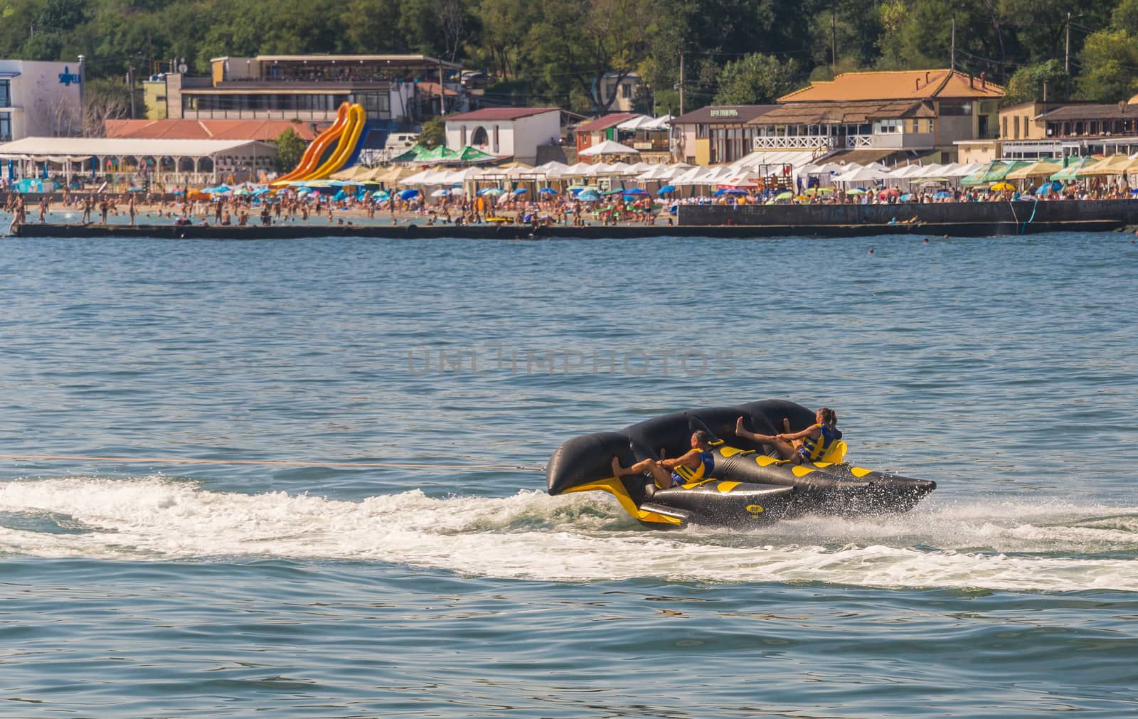 Odessa, Ukraine - 08.28.2018. Langeron beach in Odessa, Ukraine, in a sunny summer day