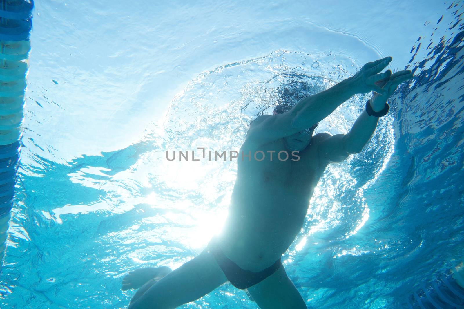 Swimmer in the swimming pool by Vadimdem
