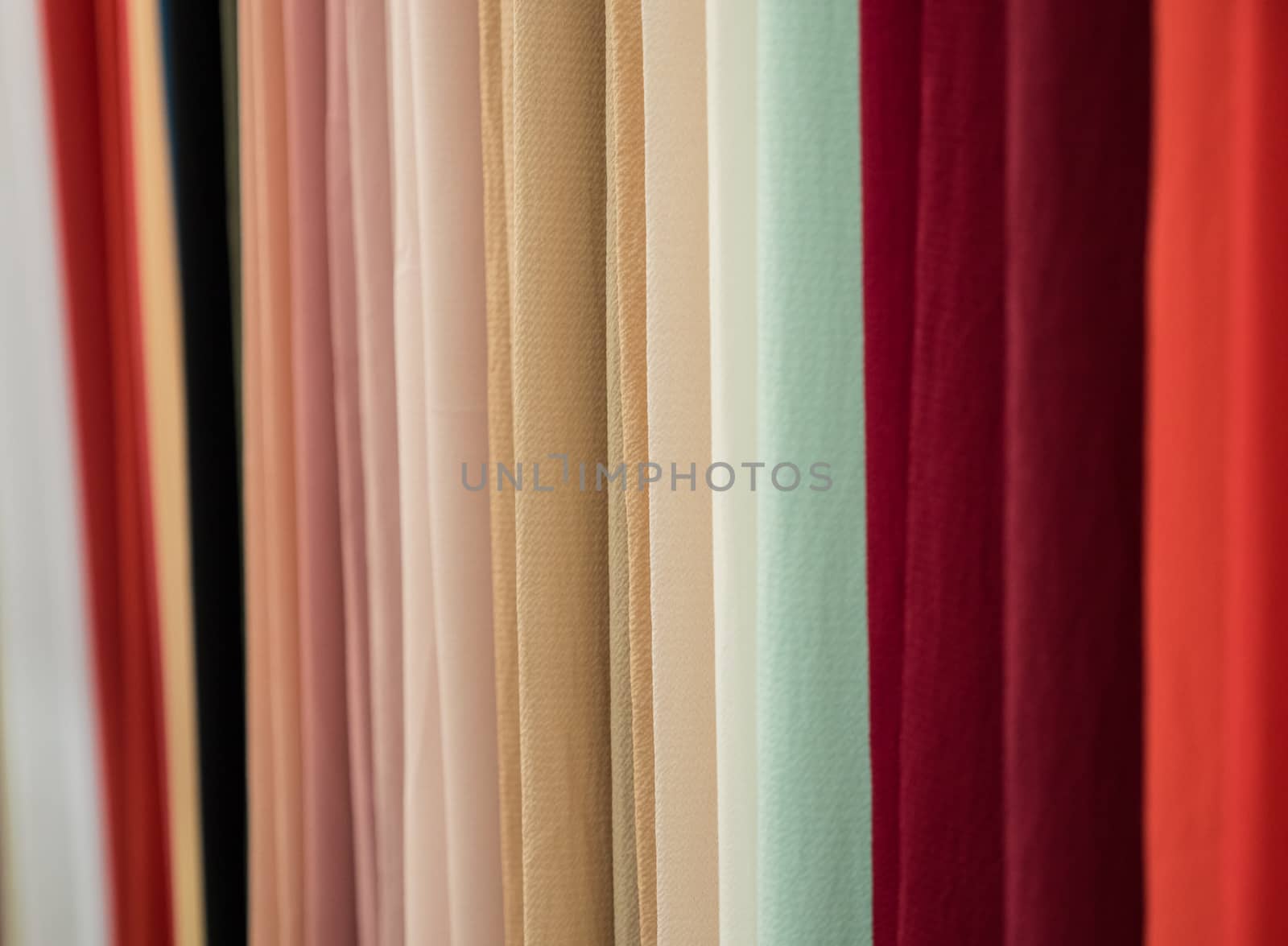 colorful fabric hanged on display