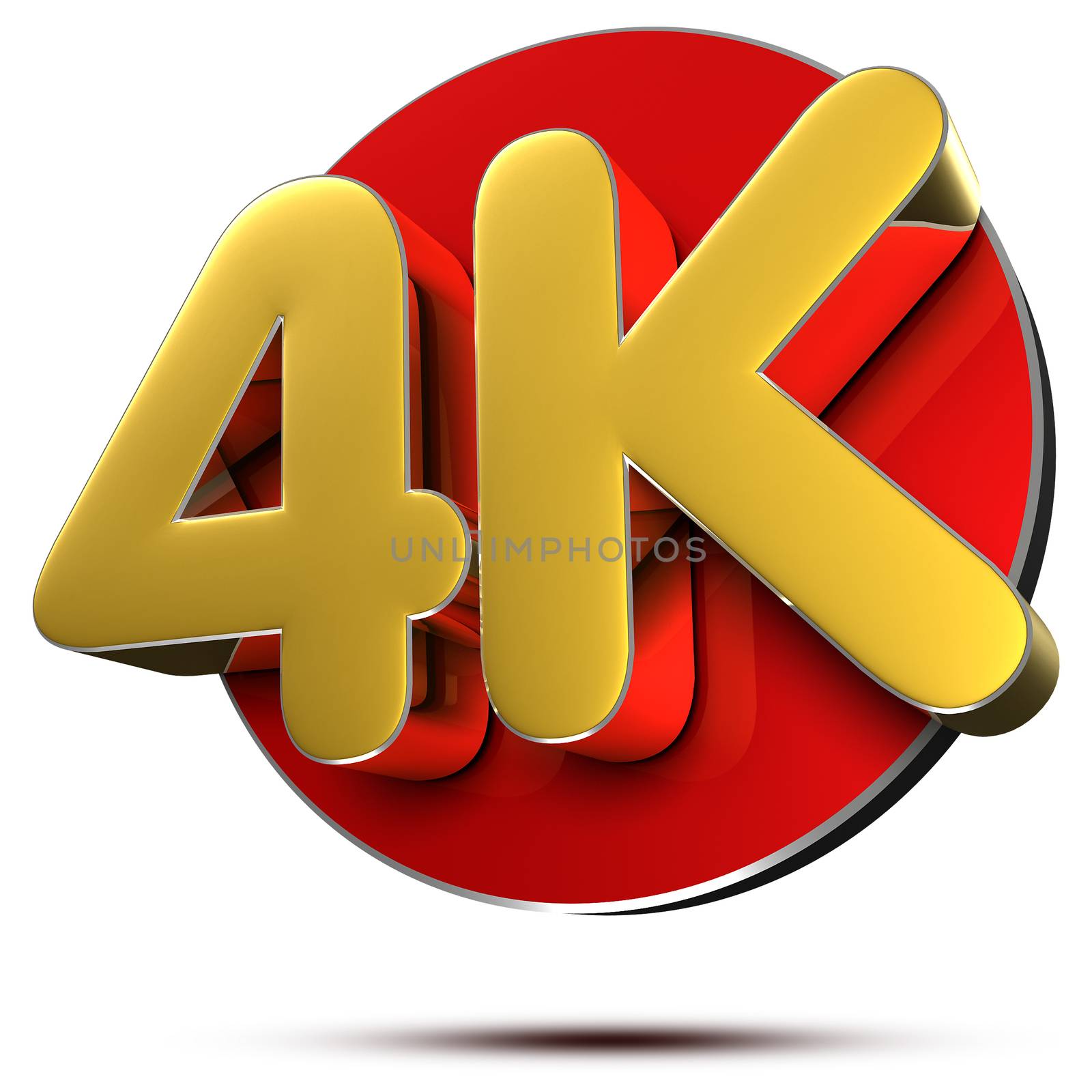 4K 3d rendering on white background.(with Clipping Path).