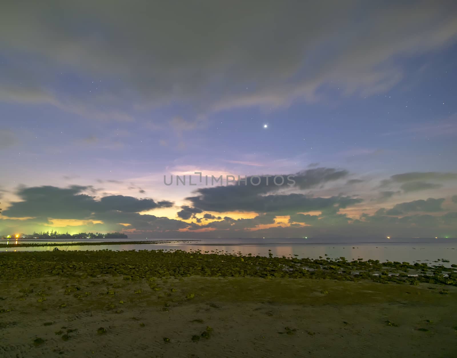 The seaside atmosphere at the early morning
First light before sunrise