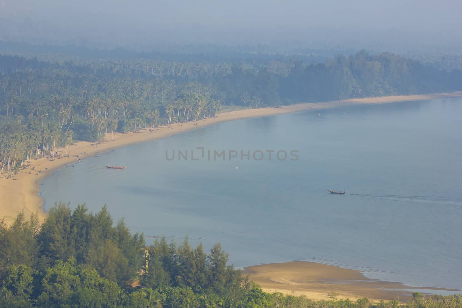 The beach at Chumphon, looking at the high angle from Khao Matree view point